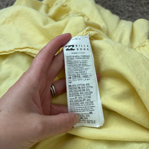 Billabong Women’s Sunbeam Midi Dress Yellow Sz M Sundress Beachy - Picture 10 of 13